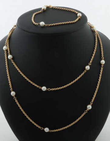 Kette und Armband modern, Ketten mit Perlen, Gelbg… - photo 1