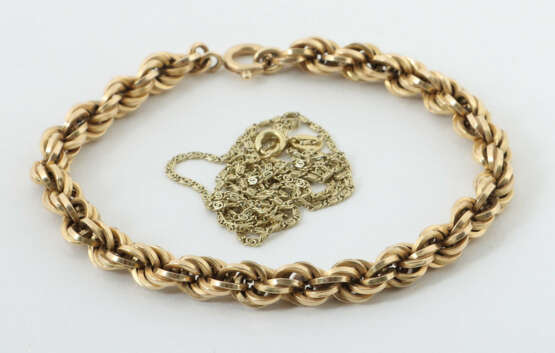 Kette und Armband modern, Gelbgold 750, punziert, … - photo 1