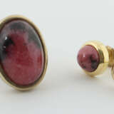 Set Ring und Ohrstecker modern, besetzt mit Rhodoc… - photo 1