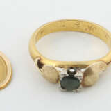Ring und 2 Anhänger modern, Ring mit grünem Stein,… - фото 1