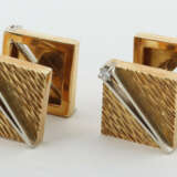 Manschettenknöpfe modern, Gelbgold/Weißgold 750, q… - photo 1