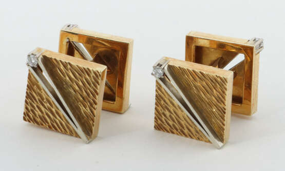 Manschettenknöpfe modern, Gelbgold/Weißgold 750, q… - photo 1