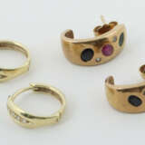 2 Paar Ohrringe modern, Gelbgold 585 ca. 2,7 g und… - Foto 1