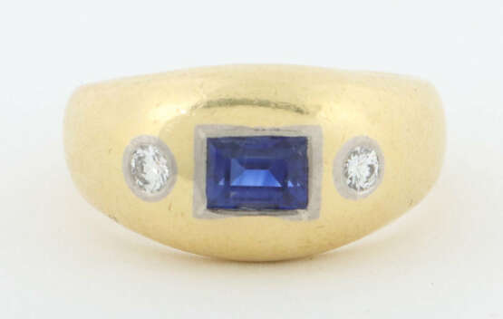 Ring mit Steinen modern, Gelbgold 750, punziert, b… - Foto 1