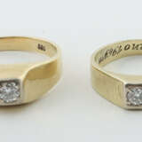 Paar Ringe modern, besetzt je mit Diamant im Brill… - Foto 1