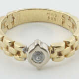 Ring modern, besetzt mit weißem Stein, Gelbgold/We… - photo 2