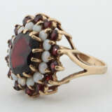 Ring mit Steinen modern, besetzt mit Granaten und … - photo 2