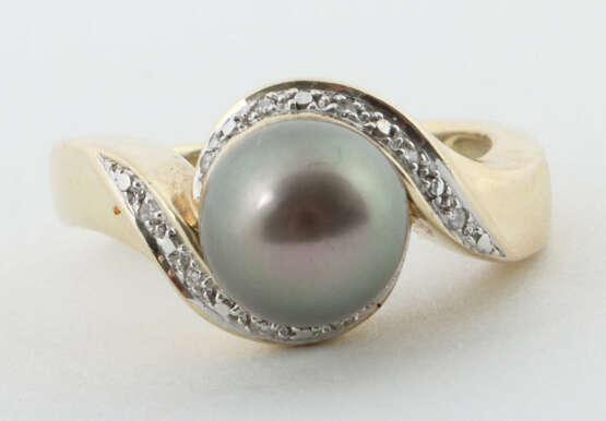 Ring mit Perle modern, besetzt mit Tahiti-Perle, G… - photo 1