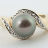 Ring mit Perle modern, besetzt mit Tahiti-Perle, G… - photo 1