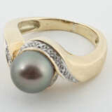 Ring mit Perle modern, besetzt mit Tahiti-Perle, G… - photo 2