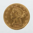 5 Dollar-Goldmünze ''Half Eagle'' USA, 1881, Gelbg… - Jetzt bei der Auktion