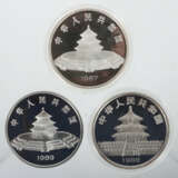 Sammlung von 3 Panda-Silbermünzen China, 1987/88/8… - photo 2