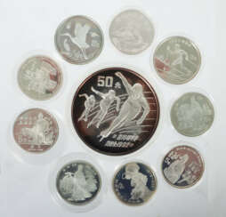 Sammlung von 10 Münzen China/Mongolei, 1984-1994, …