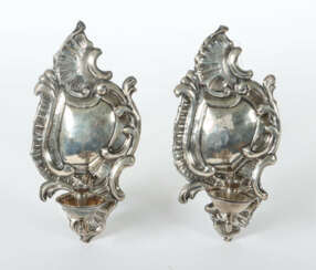 Paar Wandblaker um 1800, Silber, ca. 550 g, je von…
