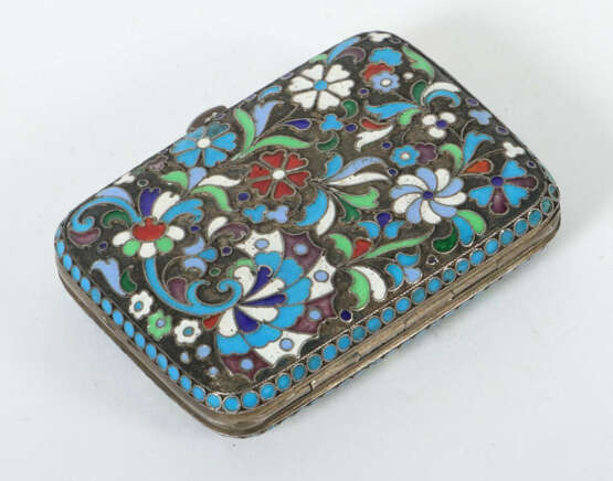 Cloisonné-Etui Russland, 1896-1908, Silber 84 verg… - фото 2