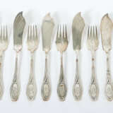 Jugendstil-Fischbesteck für 7 Personen Bremer Silb… - photo 1