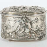 Deckeldose dat. 1873, versilbert, von ovaler Grund… - photo 1