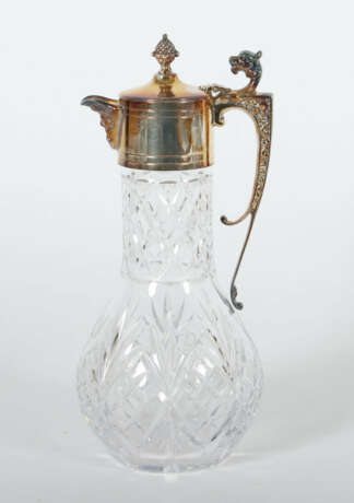 Karaffe 20. Jh., Glas/versilbert, gebauchter Korpu… - photo 1