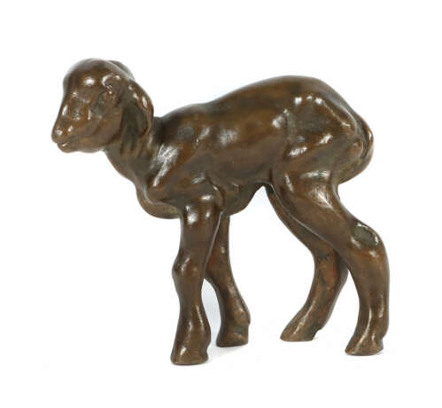 Bildhauer des 19./20. Jh. ''Lamm'', Bronze, patini… - Foto 1