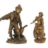 Bildhauer des 20. Jh. Paar Figuren: ''Gänsehirt'' … - фото 1