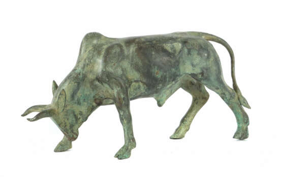 Bildhauer des 20. Jh. ''Stier'', Bronze, grün pati… - photo 1