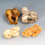 4 Netsuke - Tiere. - photo 2