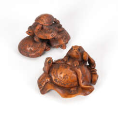 2 Netsuke - Schildkröten.