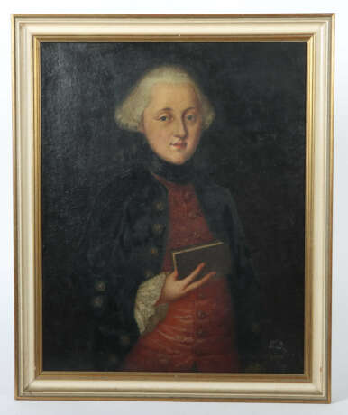 Maler des 18. Jh. ''Adeliger mit Buch'', en face-B… - photo 2