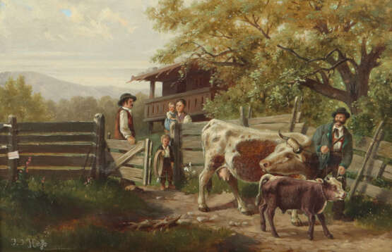 Heß, J. J. Maler des 19. Jh.. ''Bauernfamilie'', v… - photo 1