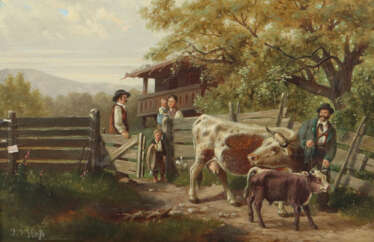 Heß, J. J. Maler des 19. Jh.. ''Bauernfamilie'', v…