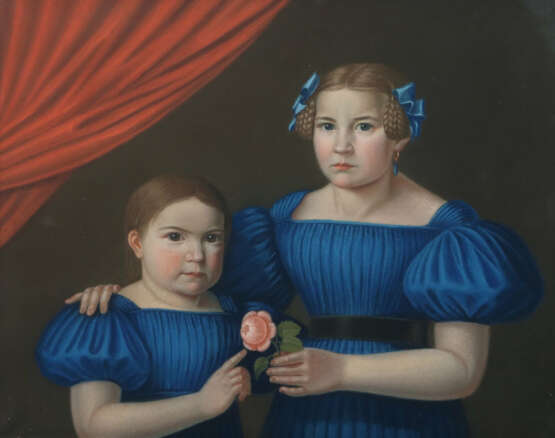 Portraitmaler des 19. Jh. ''Zwei Schwestern'', Hal… - photo 1