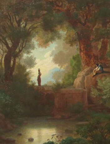 Maler des 19. Jh. ''Arkadische Landschaft'' mit Wa… - photo 1