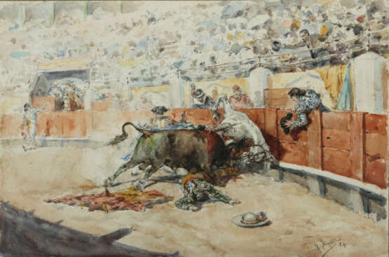 Künstler des 20. Jh. ''Dramatischer Stierkampf'', … - photo 1