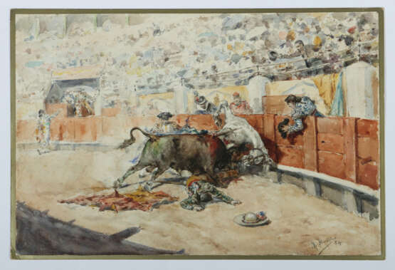 Künstler des 20. Jh. ''Dramatischer Stierkampf'', … - photo 2