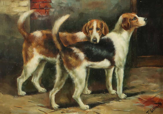 Schmitt, T. Maler des 20. Jh.. ''Paar Hunde'', neb… - photo 1