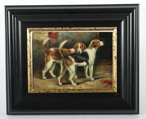 Schmitt, T. Maler des 20. Jh.. ''Paar Hunde'', neb… - photo 2
