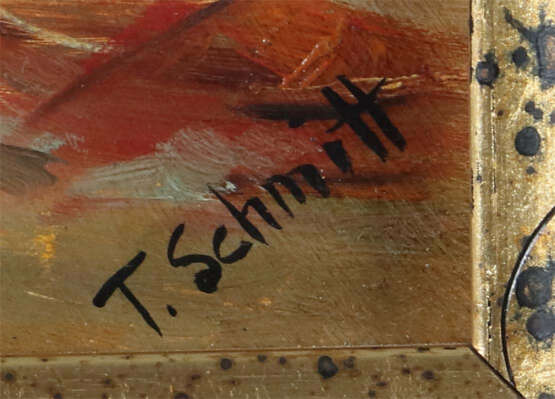 Schmitt, T. Maler des 20. Jh.. ''Paar Hunde'', neb… - photo 3