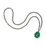 HEMMERLE HARDSTONE CAMEO, EMERALD AND TSAVORITE GARNET PENDANT-BROOCH NECKLACE - фото 1