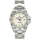 ROLEX, VERY RARE STAINLESS STEEL DUAL TIME 'EXPLORER II' WITH CREAM 'RAIL' DIAL AND DATE, REF. 16550 - photo 1
