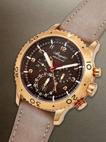 BREGUET, LARGE AND HEAVY PINK GOLD DUAL TIME FLYBACK CHRONOGRAPH 'TYPE XXII' WITH DATE AND 24-HOUR INDICATION, REF. 3880BR - Foto 2