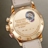 BREGUET, LARGE AND HEAVY PINK GOLD DUAL TIME FLYBACK CHRONOGRAPH 'TYPE XXII' WITH DATE AND 24-HOUR INDICATION, REF. 3880BR - Foto 3