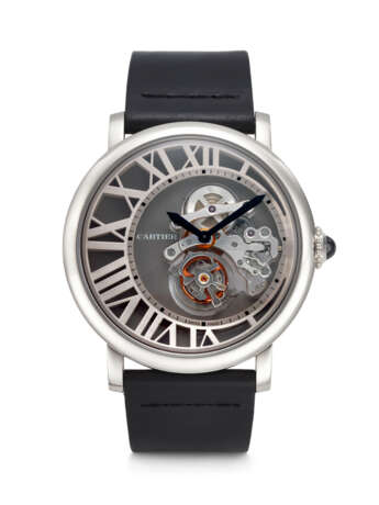CARTIER, LIMITED EDITION WHITE GOLD MANUAL WINDING, 'ROTONDE DE CARTIER', WITH FLYING TOURBILLON, REF. W1556214 - фото 1