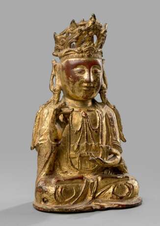 Bronze des Guanyin mit Lackvergoldung - photo 1