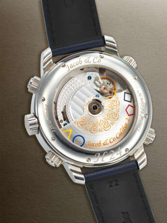 JACOB & CO. LARGE LIMITED EDITION STAINLESS STEEL AUTOMATIC 'FIVE TIME ZONE' WITH DATE, REF. H24 - photo 3