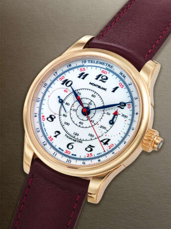 MONTBLANC, LIMITED EDITION PINK GOLD MONOPUSHER CHRONOGRAPH 'VILLERET 1858', REF. M162912 - photo 2