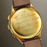 LOWENTHAL, GIFTED TO LUIGI 'GIGI' VILLORESI BY ENZO FERRARI, YELLOW GOLD MONOPUSHER CHRONOGRAPH WITH 'CATCH-UP' MECHANISM 'MONO- RATTRAPANTE' - photo 3