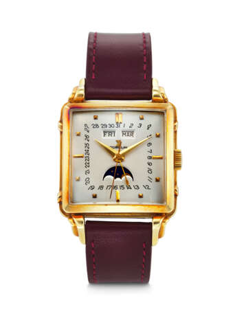 GÜBELIN, YELLOW GOLD TRIPLE CALENDAR 'IPSO MATIC CIOCCOLATONE' WITH MOON PHASES - photo 1