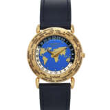 ANDERSEN GENÈVE, YELLOW GOLD WORLD TIME 'COMMUNICATION 24' WITH BLUE ENAMEL DIAL - photo 1