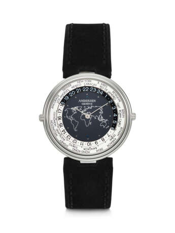 ANDERSEN GENÈVE, VERY RARE LIMITED EDITION PLATINUM WORLD TIME 'MUNDUS' - Foto 1