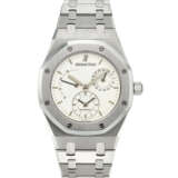AUDEMARS PIGUET, SPORTY AND ATTRACTIVE STAINLESS STEEL DUAL TIME 'ROYAL OAK' WITH POWER RESEREVE AND DATE, REF. 25730ST - photo 1